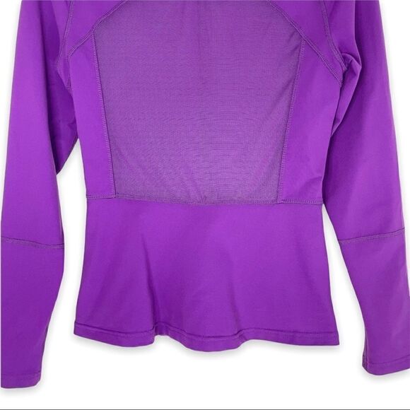 Karma Purple Ruched Mesh Panel Zip Jacket - Picture 8 of 9